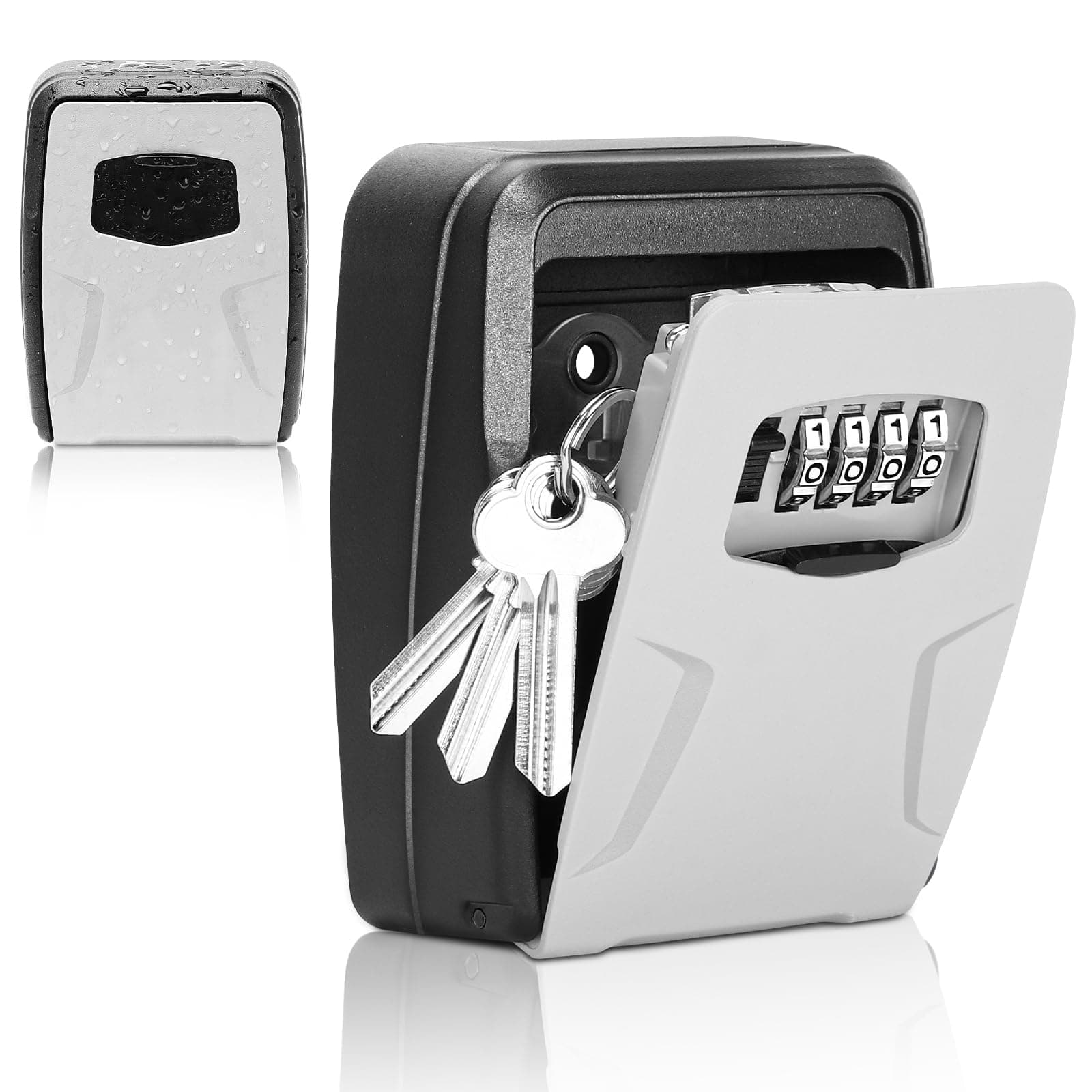 Schlüsseltresor mit Zahlencode Wandmontage, Großer Schlüsselkasten mit Code, 4-stelligem Code, Robuster wasserdichter Schlüsselsafe Schlüsselbox für Zuhause, Garage, Büro und Außenbereich